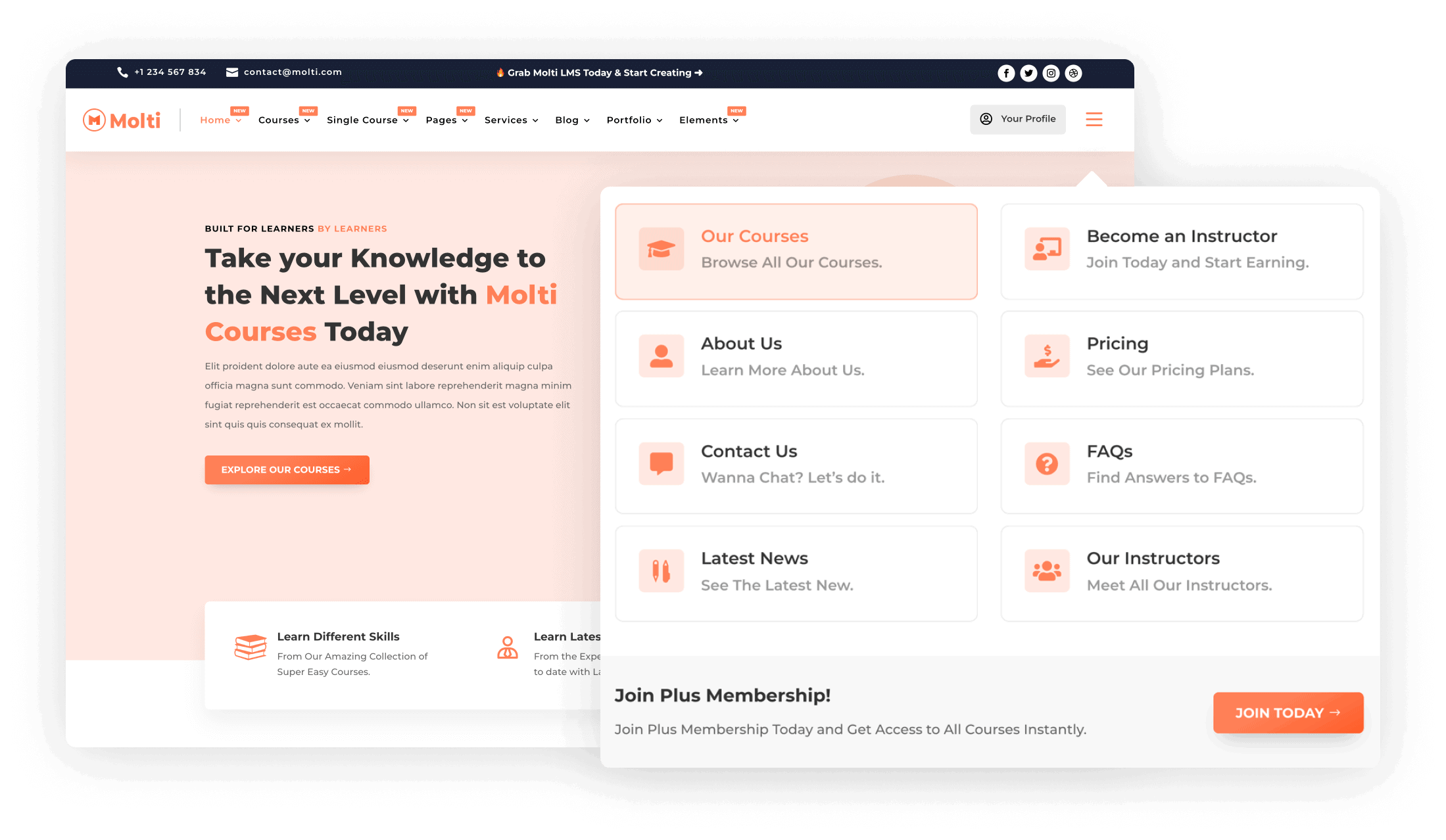 Molti LMS - Advanced Dropdown Menu